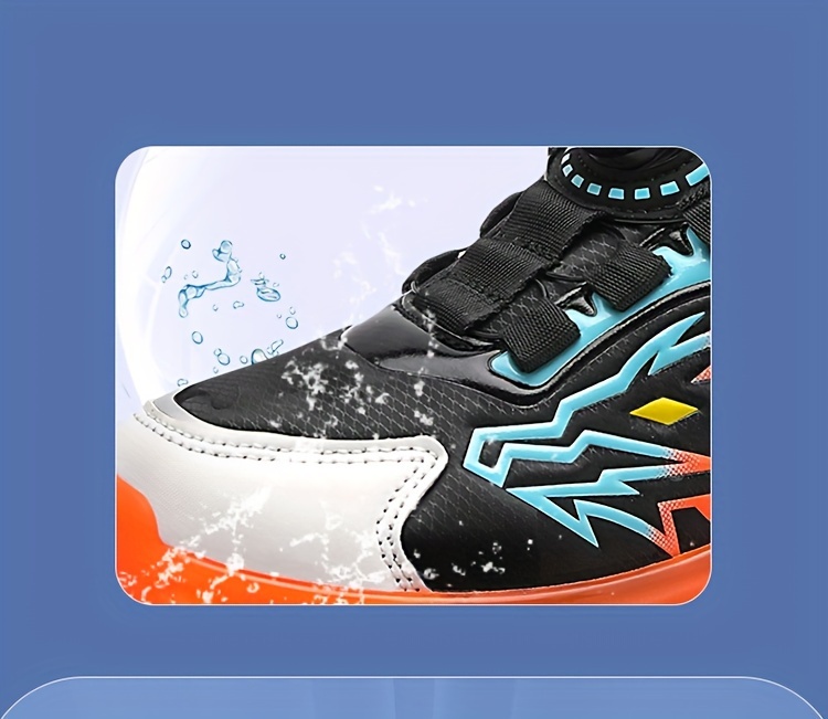 boys basketball shoes with rotating comfy breathable non slip shock absorption sneakers for indoor running walking details 3