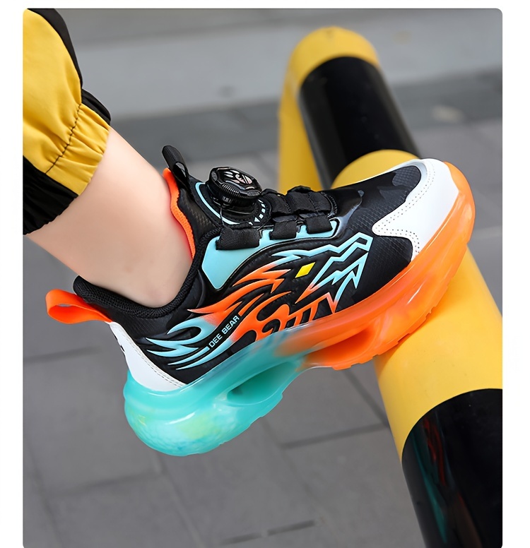 boys basketball shoes with rotating comfy breathable non slip shock absorption sneakers for indoor running walking details 12