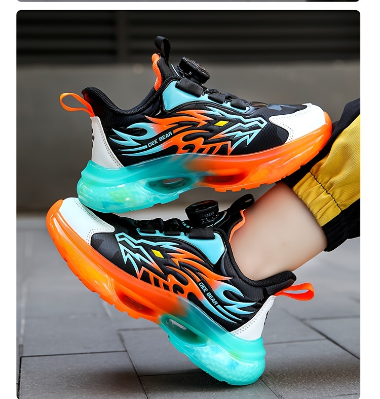 boys basketball shoes with rotating comfy breathable non slip shock absorption sneakers for indoor running walking details 13