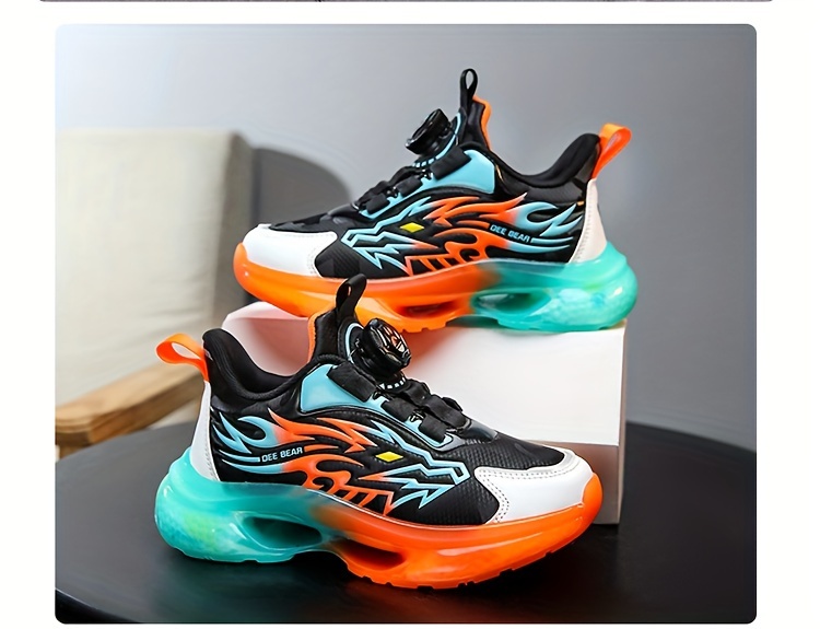 boys basketball shoes with rotating comfy breathable non slip shock absorption sneakers for indoor running walking details 14