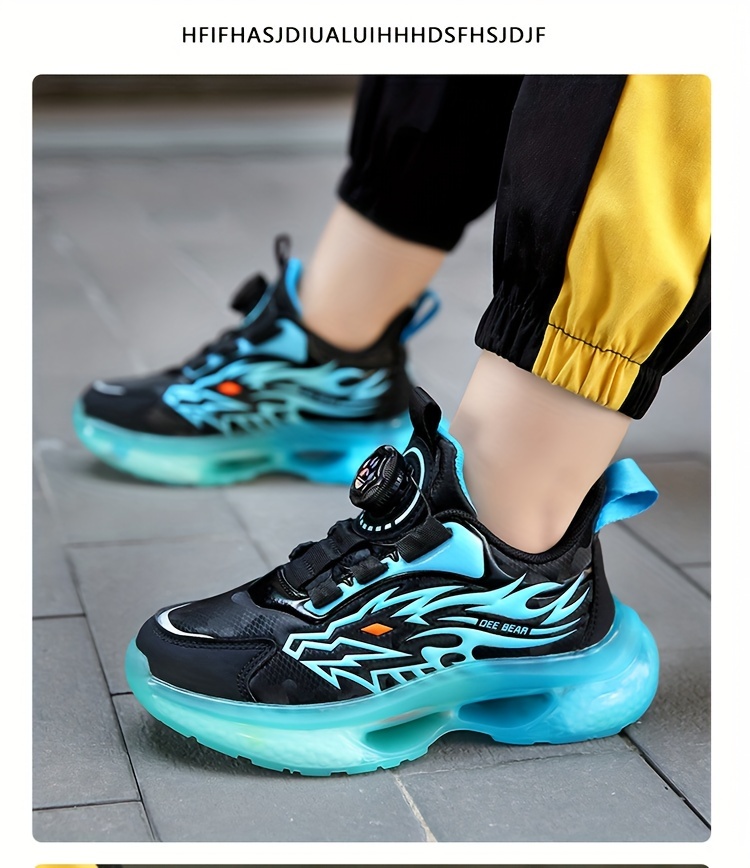 boys basketball shoes with rotating comfy breathable non slip shock absorption sneakers for indoor running walking details 15