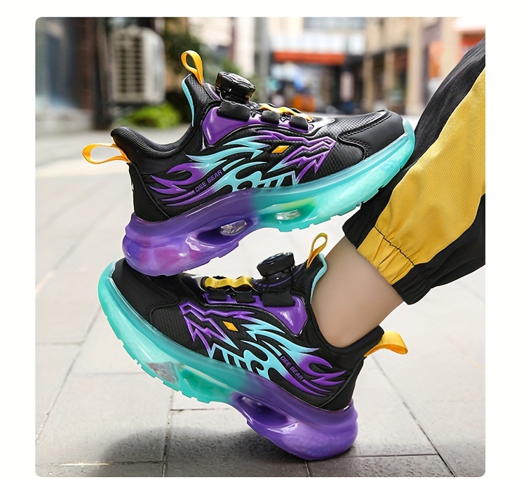 boys basketball shoes with rotating comfy breathable non slip shock absorption sneakers for indoor running walking details 18