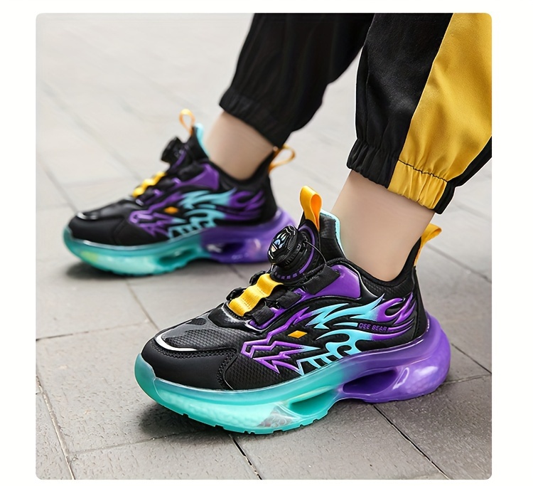 boys basketball shoes with rotating comfy breathable non slip shock absorption sneakers for indoor running walking details 19