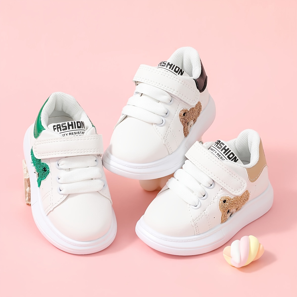 boys cartoon bear pattern skate shoes comfy walking shoes for toddler children kids sneakers spring and summer details 1