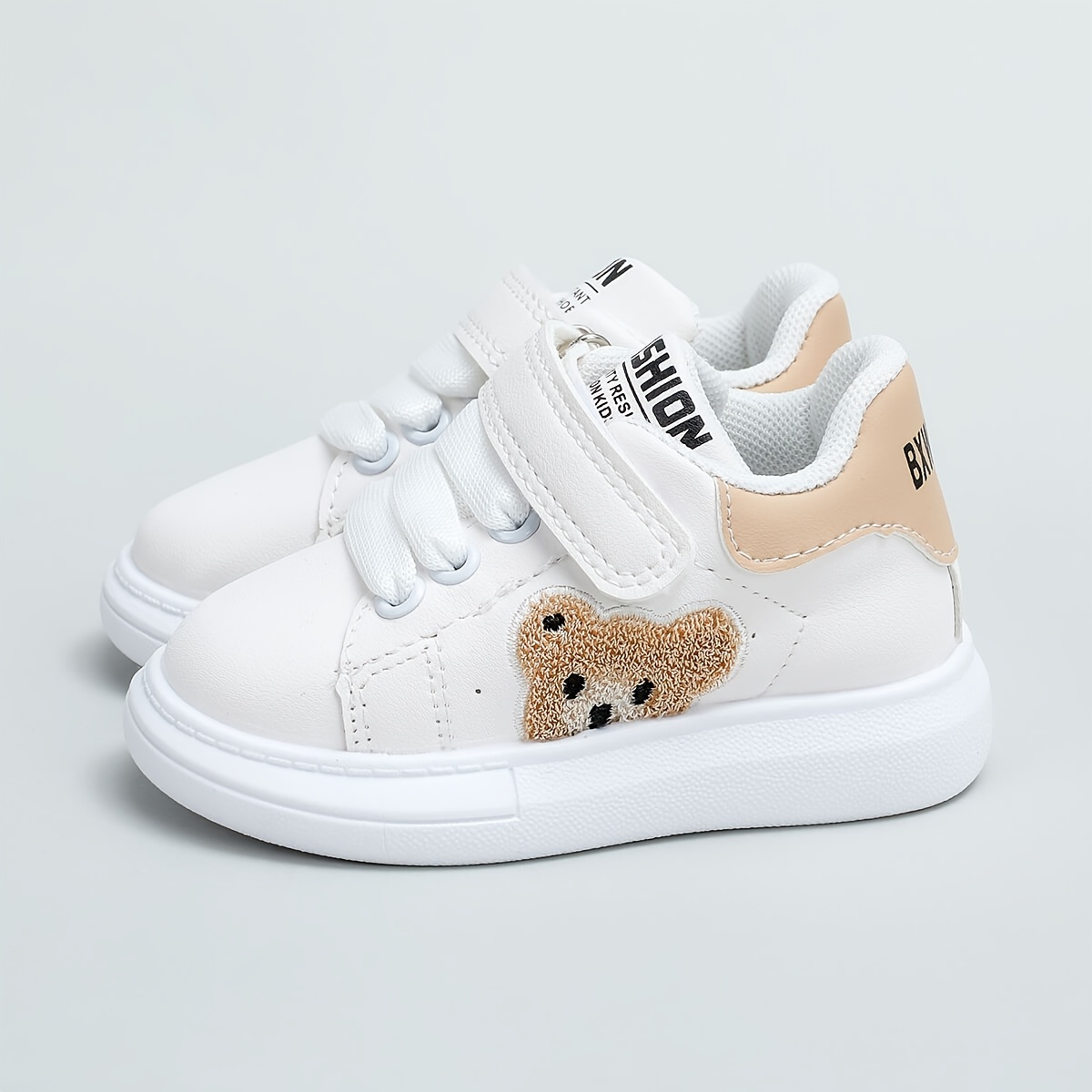 boys cartoon bear pattern skate shoes comfy walking shoes for toddler children kids sneakers spring and summer details 2