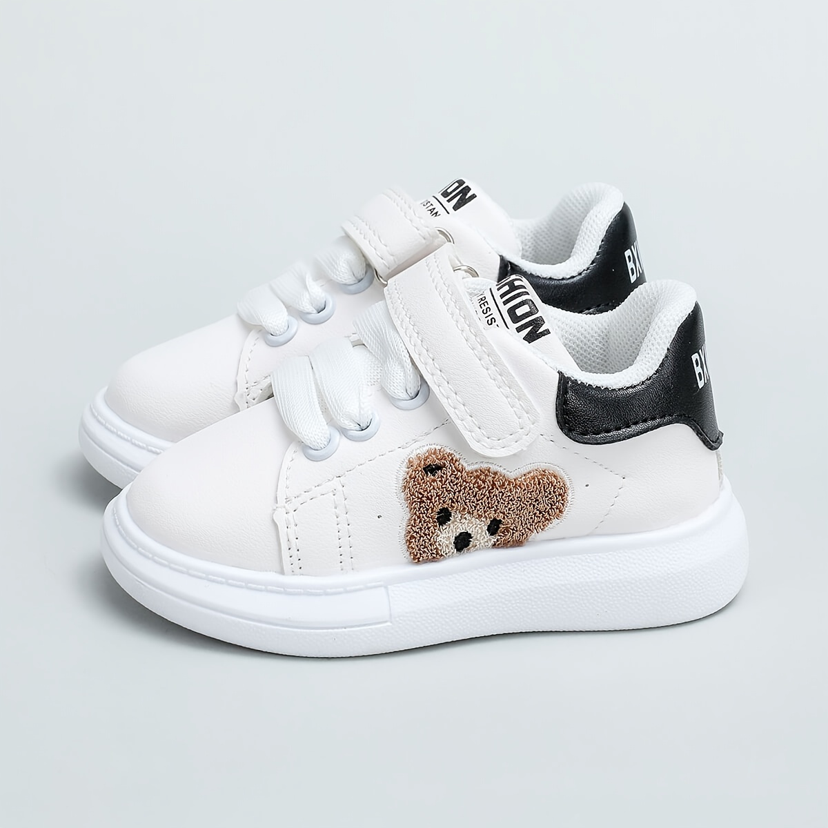 boys cartoon bear pattern skate shoes comfy walking shoes for toddler children kids sneakers spring and summer details 7