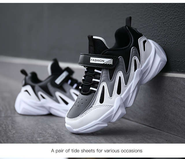 boys trendy chunky shoes comfy non slip casual soft sole sneakers for outdoor activities details 0