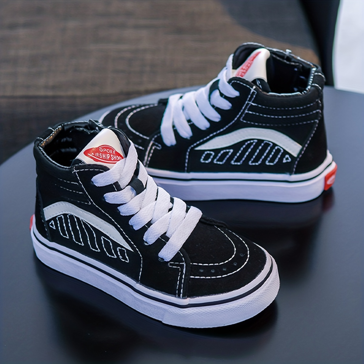 casual high top lace up sneakers for boys lightweight anti slip canvas shoes for outdoor walking hiking spring and autumn details 1