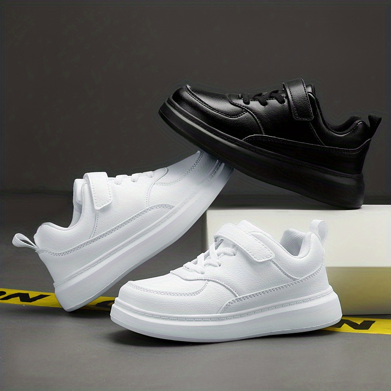 trendy solid color sneakers for boys casual breathable lightweight comfortable sneakers for outdoor walking running details 1