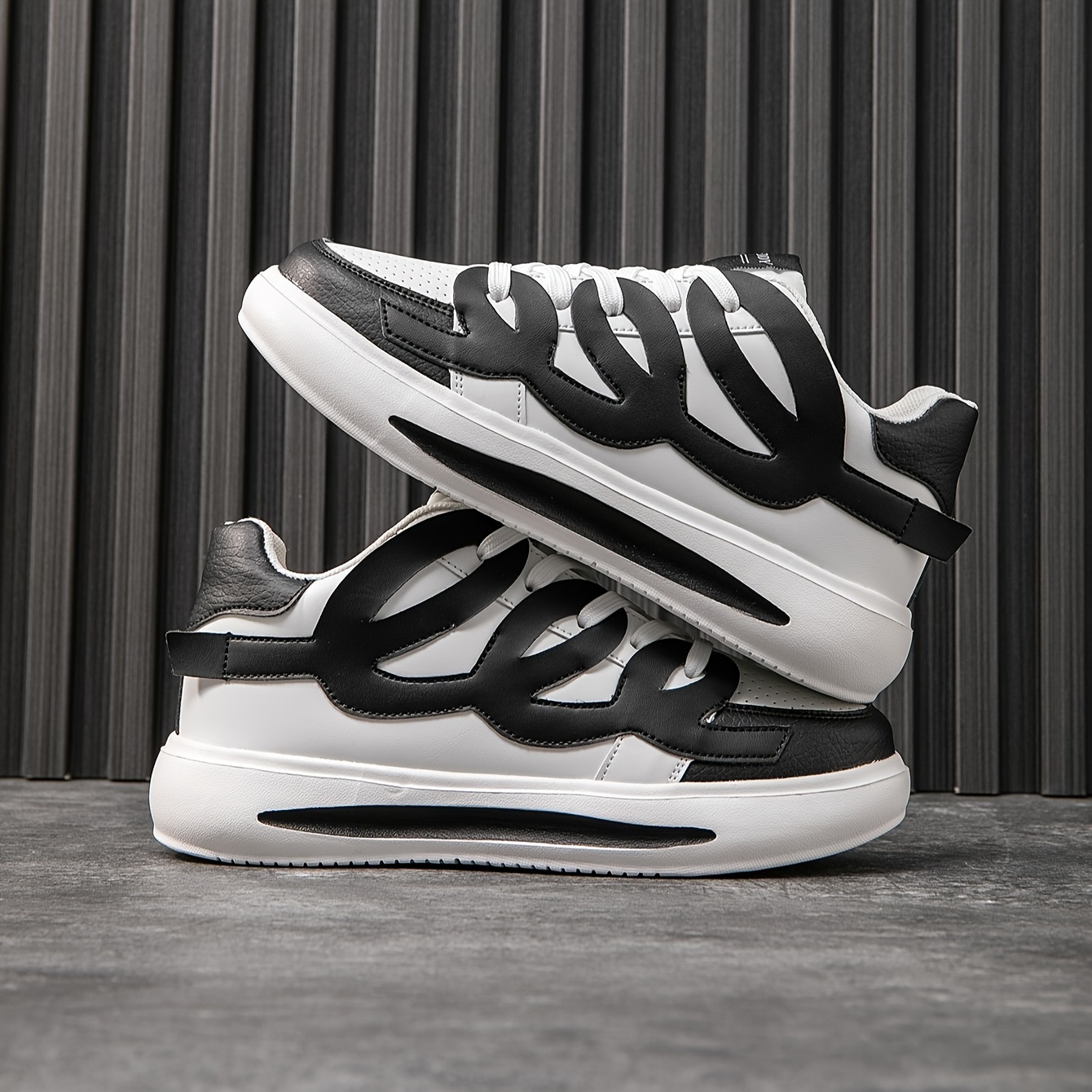 trendy cool low top platform sneakers for boys breathable non slip skateboard     details 0