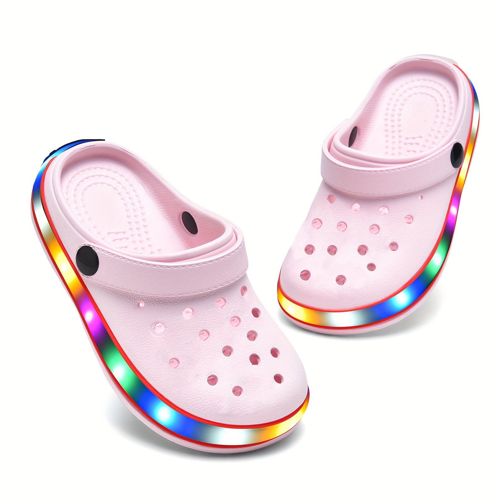 kids boys girls led clogs cute lightweight summer slides sandals details 0