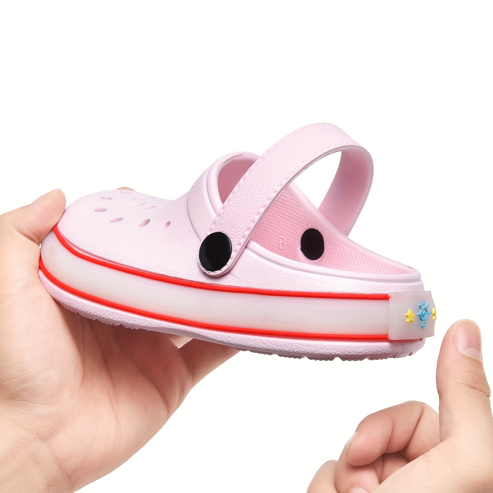 kids boys girls led clogs cute lightweight summer slides sandals details 1