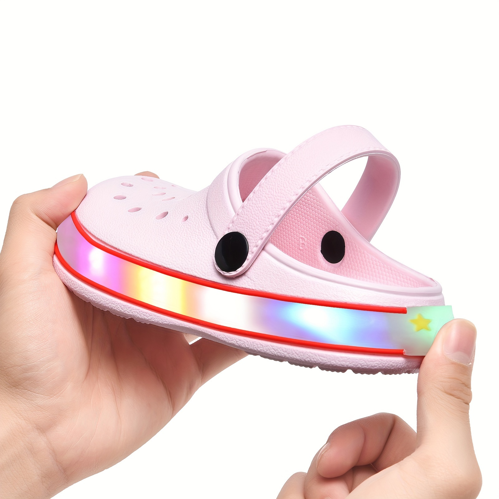 kids boys girls led clogs cute lightweight summer slides sandals details 2
