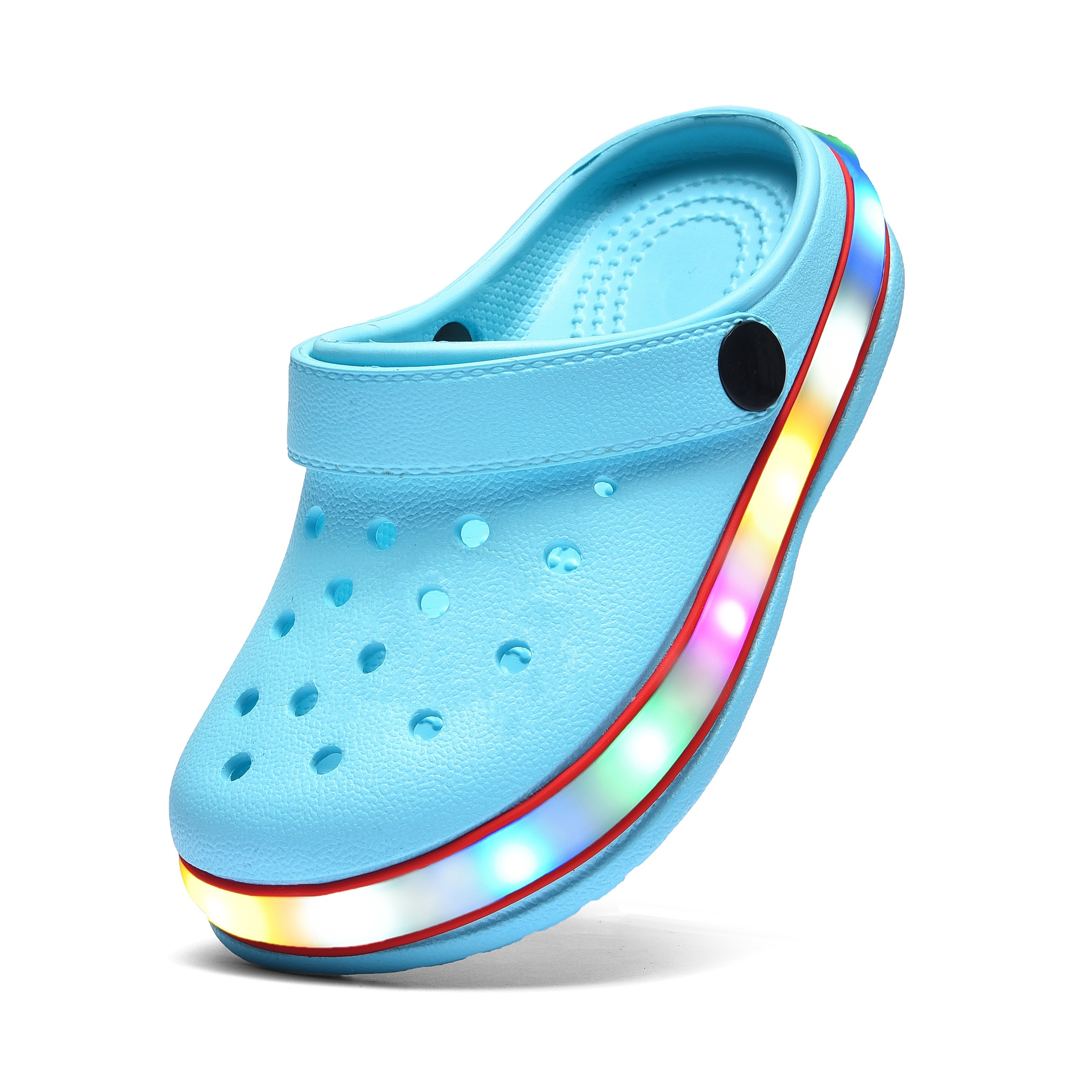 kids boys girls led clogs cute lightweight summer slides sandals details 6