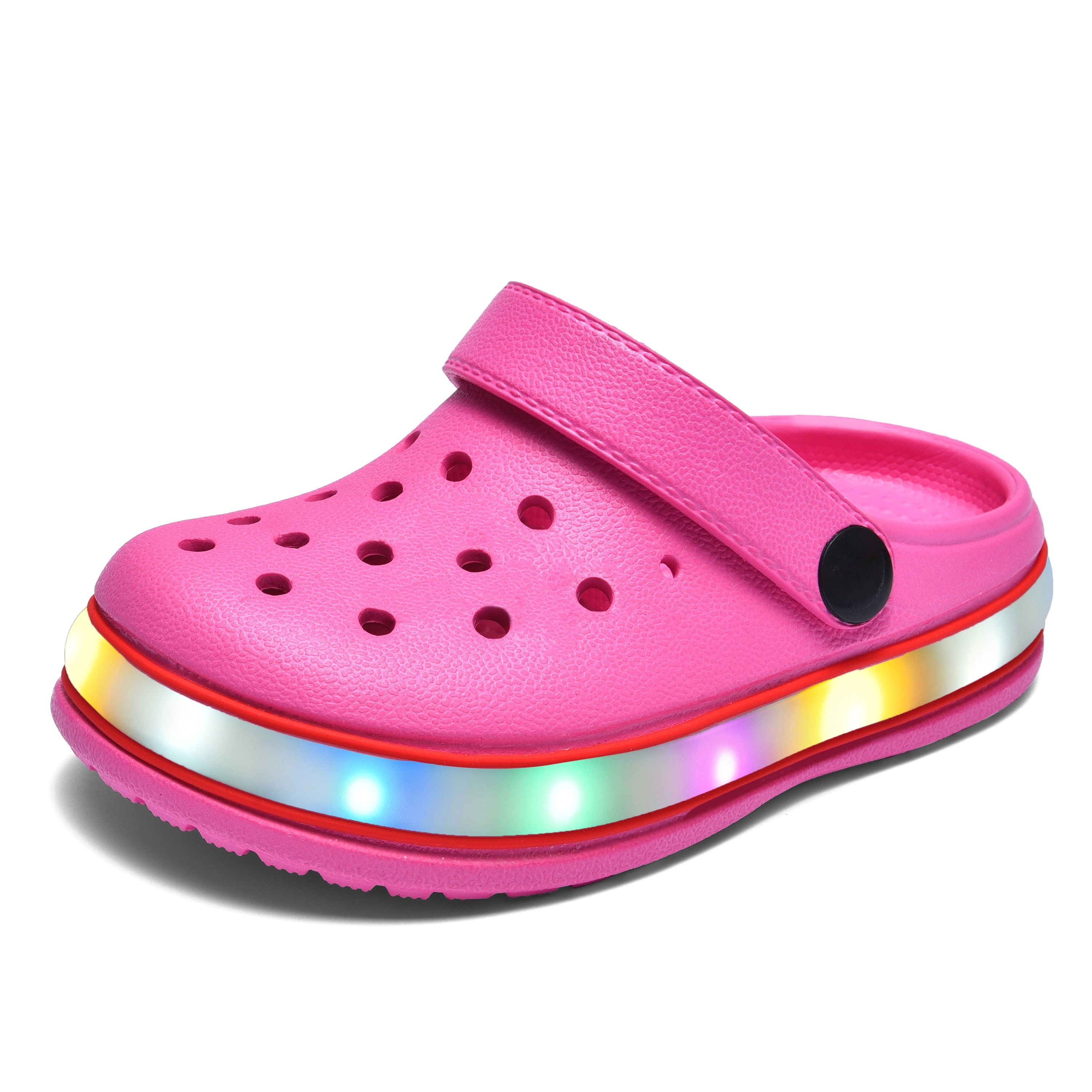 kids boys girls led clogs cute lightweight summer slides sandals details 8