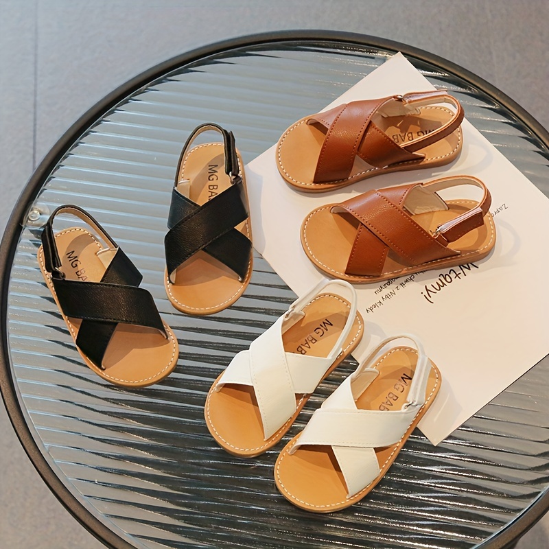 boys girls sandals soft flat open toe for toddler kids children spring and summer details 2