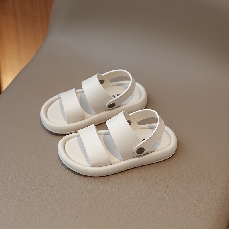 trendy solid color open toe sandals for boys lightweight breathable anti slip sandals for indoor outdoor summer details 7