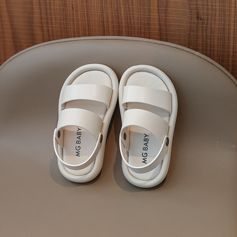 trendy solid color open toe sandals for boys lightweight breathable anti slip sandals for indoor outdoor summer details 9