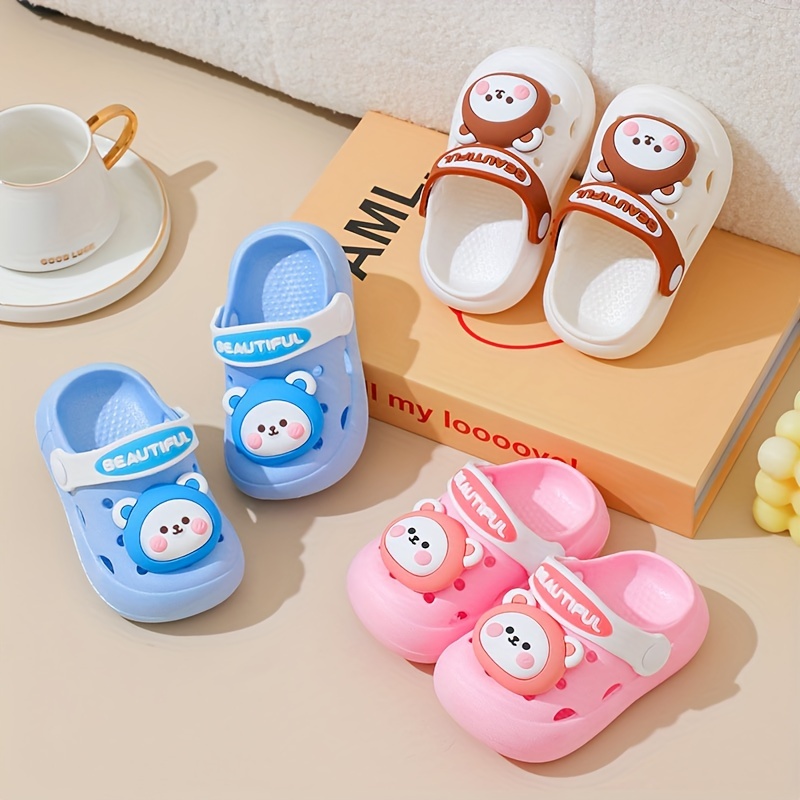 trendy cute cartoon slip on sandals for boys breathable non slip clogs for indoor outdoor beach details 2