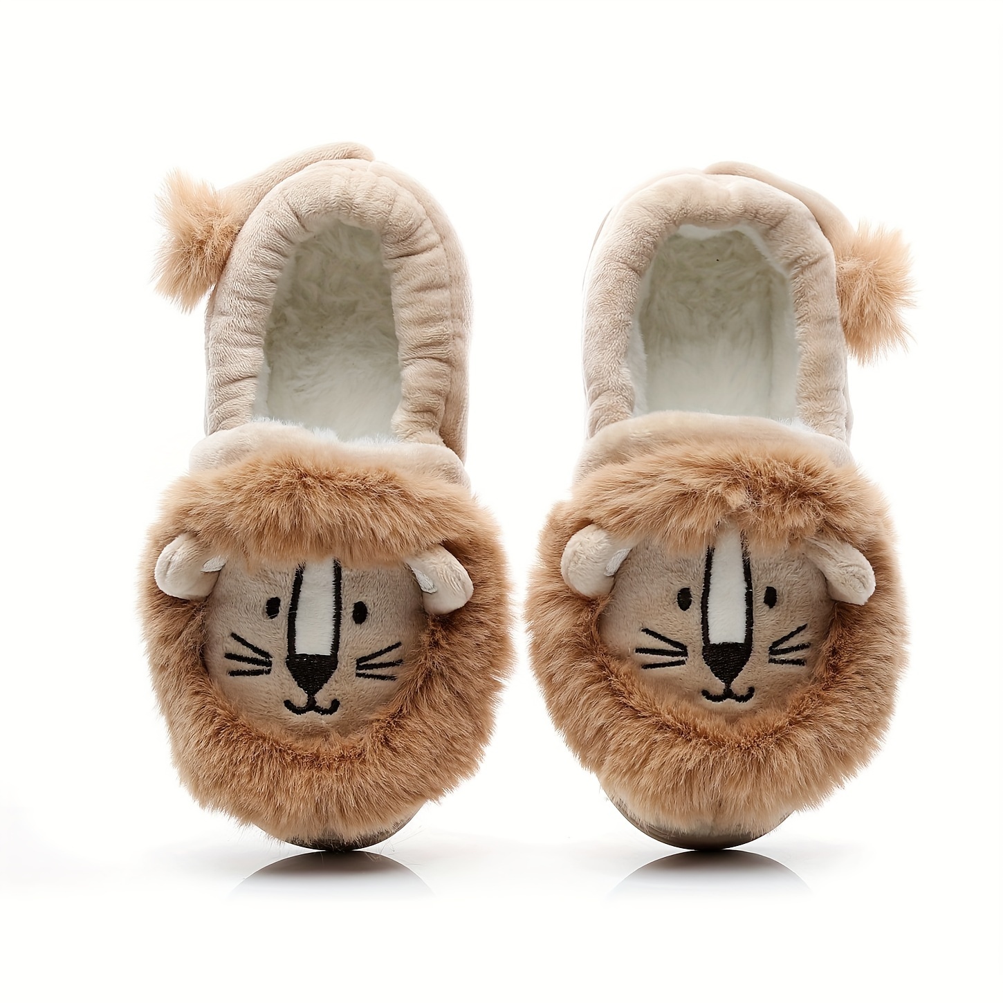 cute cartoon slip on home shoes for boys girls fleece indoor shoes for autumn and winter details 0