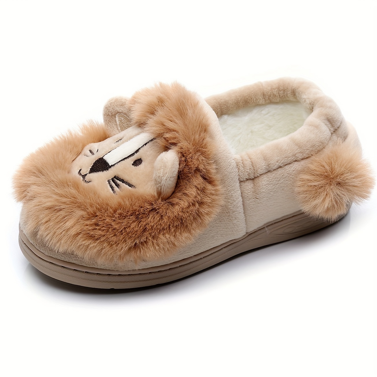cute cartoon slip on home shoes for boys girls fleece indoor shoes for autumn and winter details 3