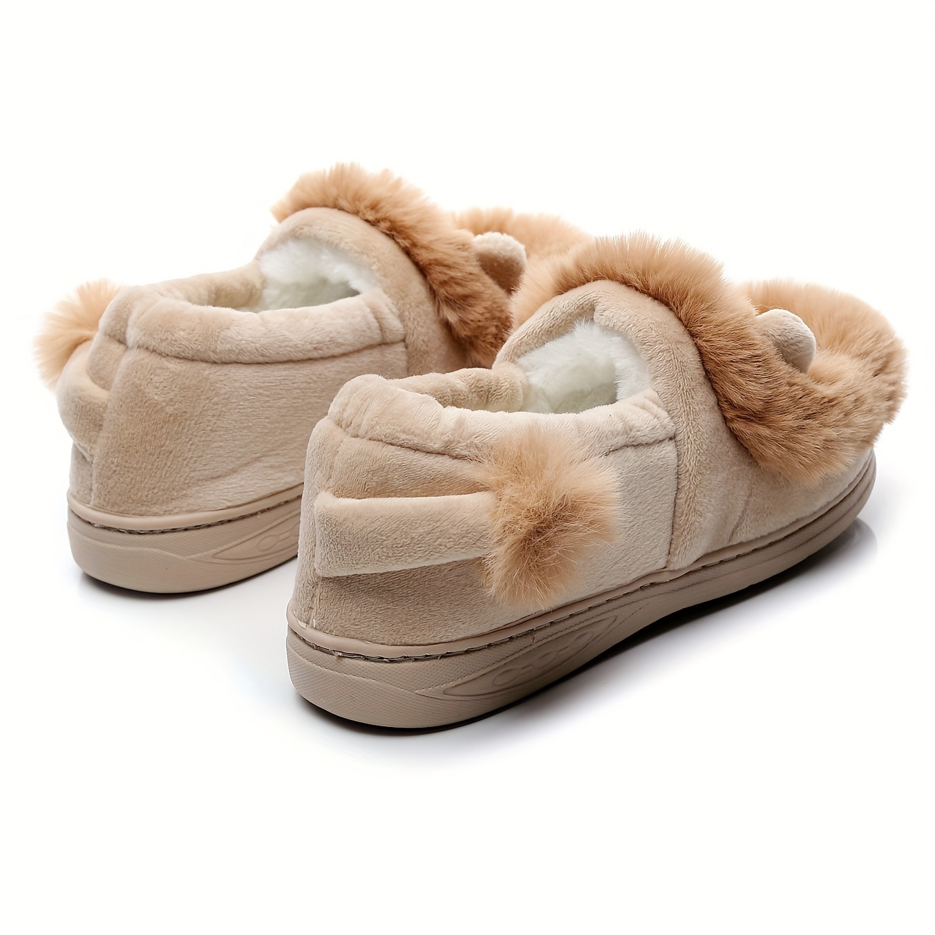 cute cartoon slip on home shoes for boys girls fleece indoor shoes for autumn and winter details 6