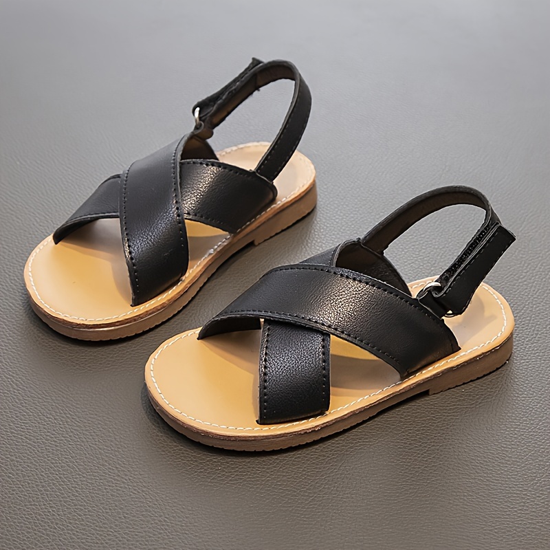 trendy solid color open toe sandals for boys breathable lightweight non slip sandals for indoor outdoor beach summer details 1