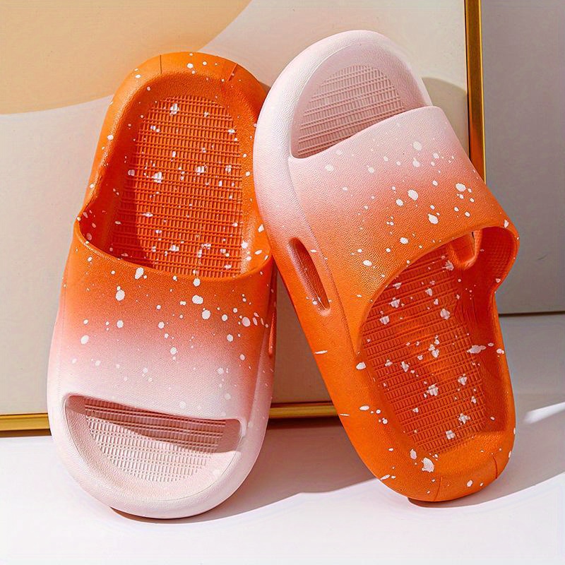 toddler boys trendy gradient open toe slip on platform slides soft sole anti slip house slippers details 3