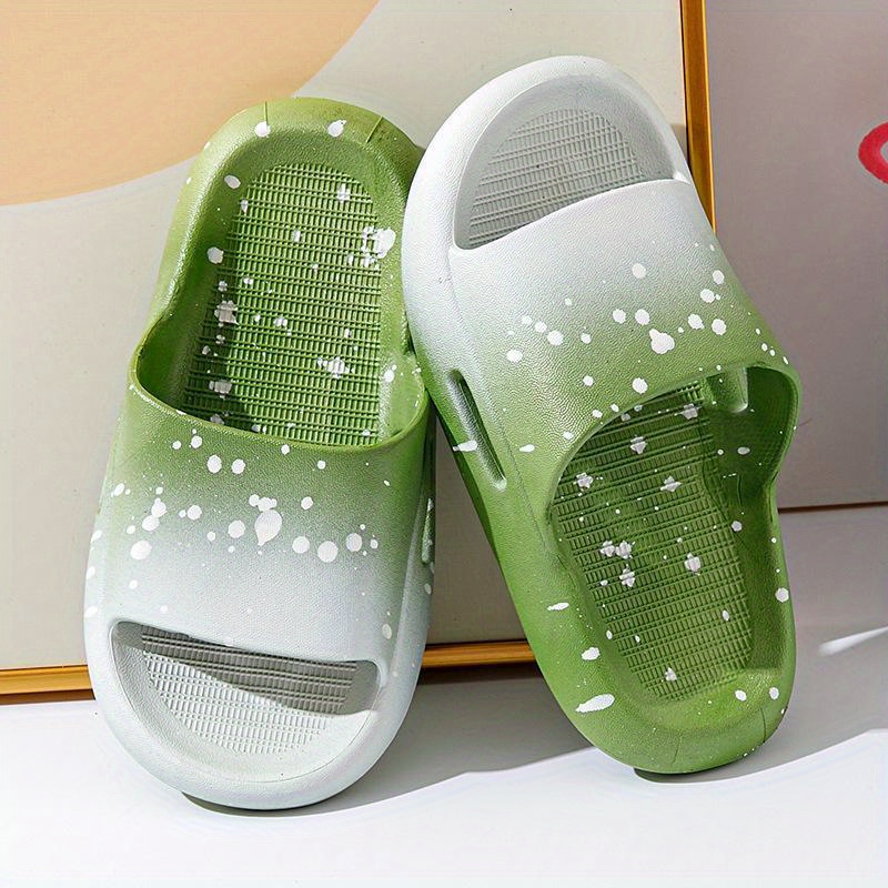 toddler boys trendy gradient open toe slip on platform slides soft sole anti slip house slippers details 6