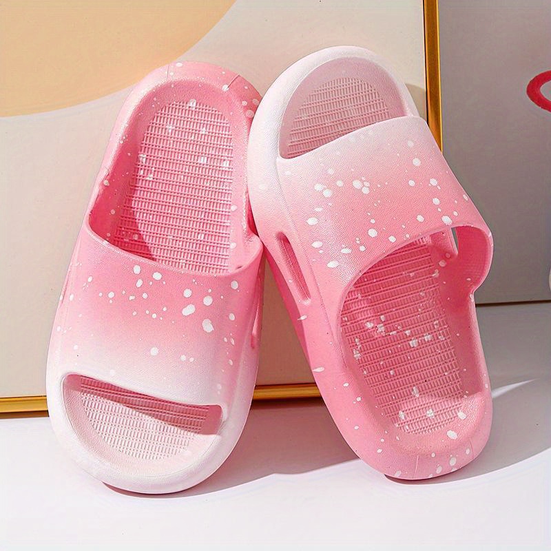 toddler boys trendy gradient open toe slip on platform slides soft sole anti slip house slippers details 8