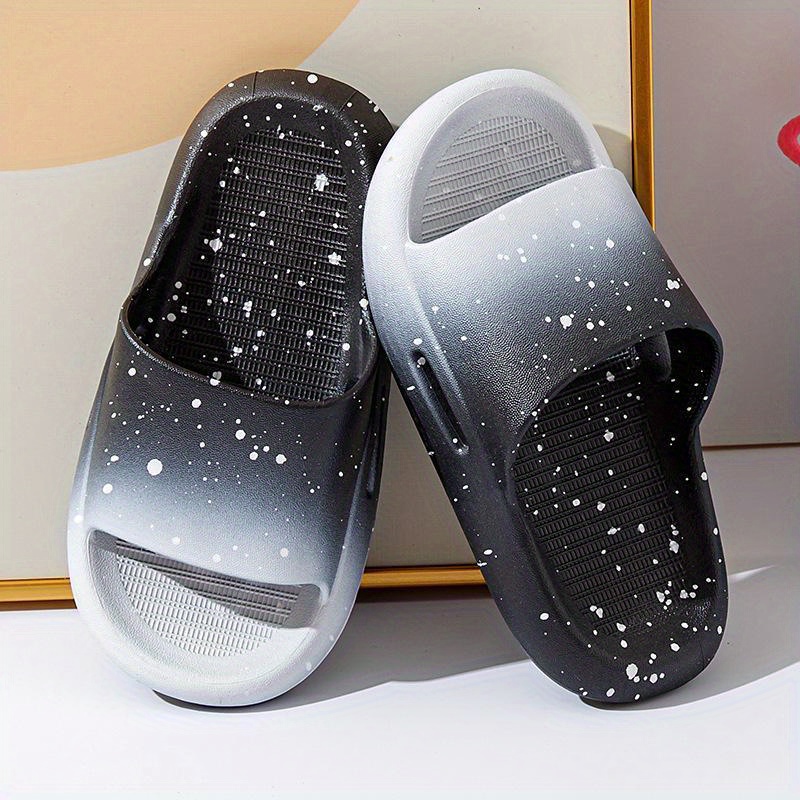 toddler boys trendy gradient open toe slip on platform slides soft sole anti slip house slippers details 9