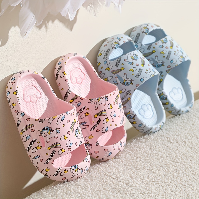 boys solid thickened toe protection slippers comfy non slip breathable casual soft sole slides for kids outdoor activities details 0
