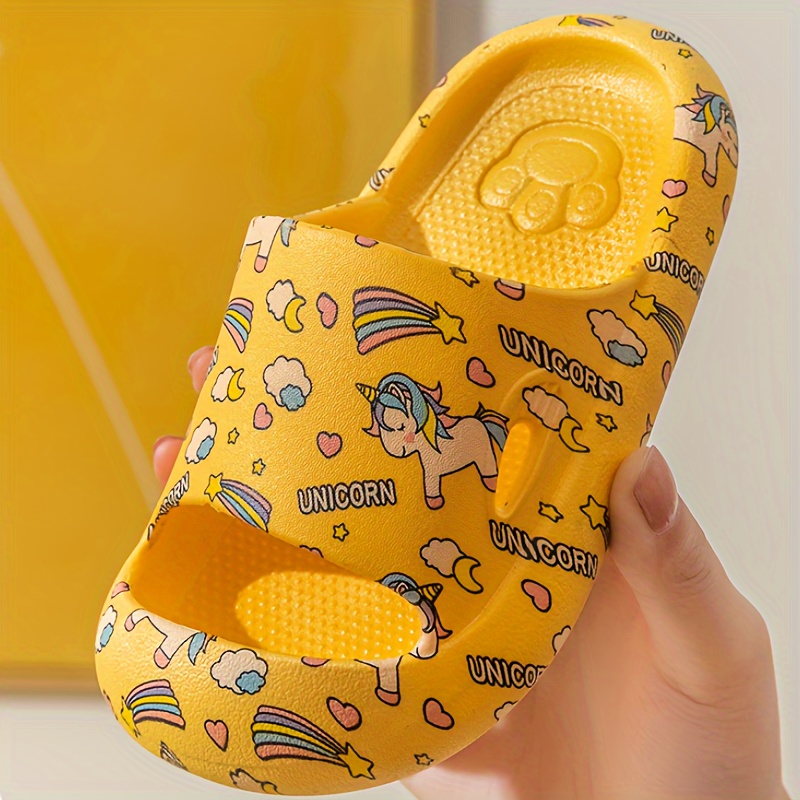 boys solid thickened toe protection slippers comfy non slip breathable casual soft sole slides for kids outdoor activities details 4