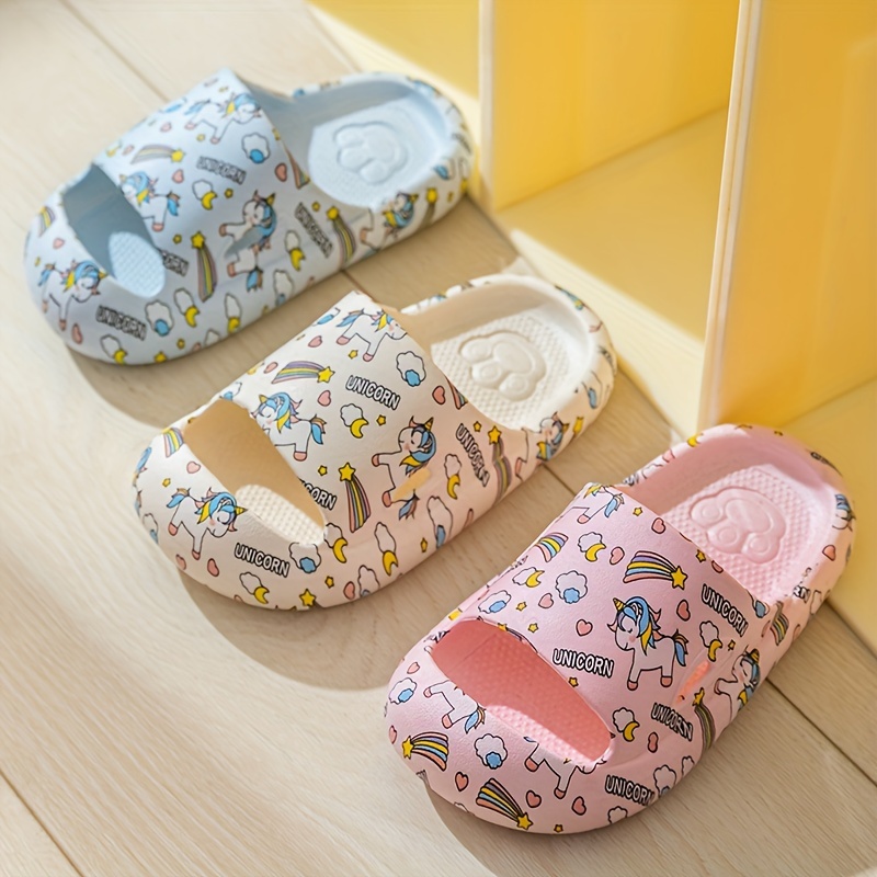 boys solid thickened toe protection slippers comfy non slip breathable casual soft sole slides for kids outdoor activities details 5