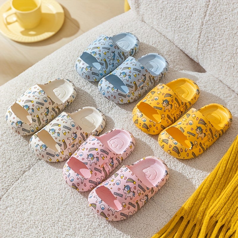 boys solid thickened toe protection slippers comfy non slip breathable casual soft sole slides for kids outdoor activities details 7