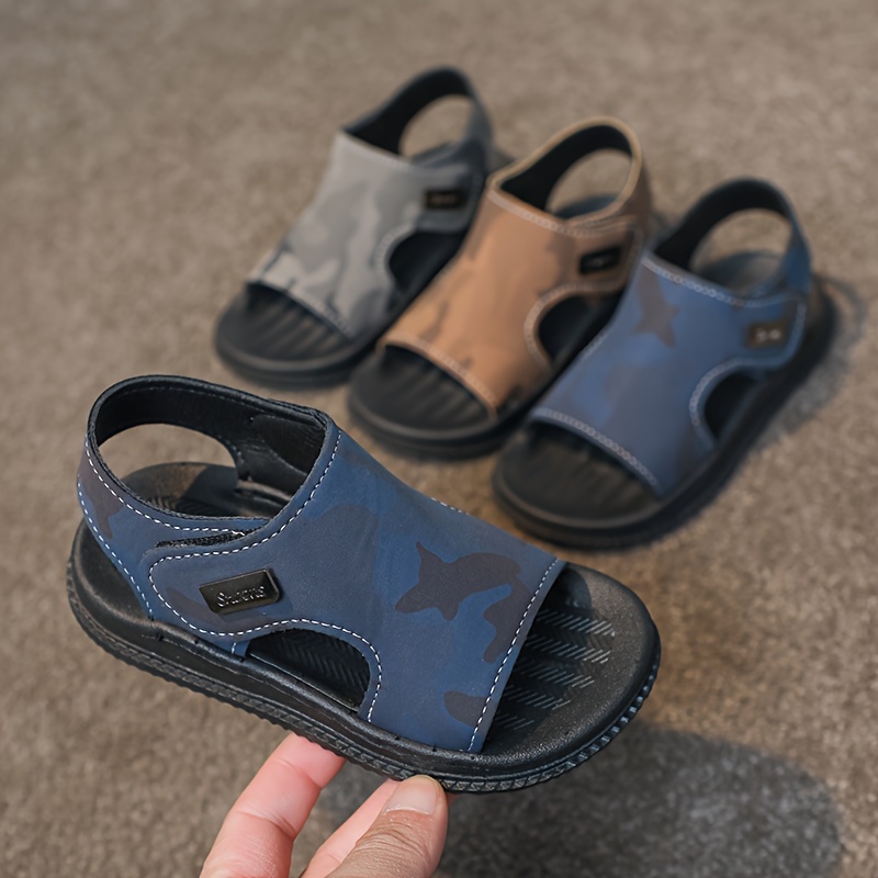 trendy comfortable open toe sandals for boys breathable lightweight sandals for indoor outdoor beach details 0